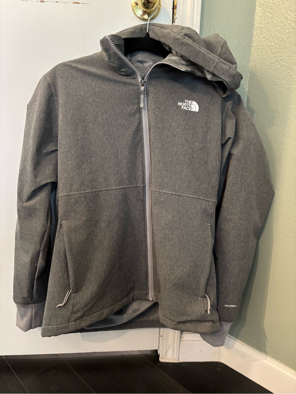The North Face Gray Fleece-Lined Jacket with Logo Tag